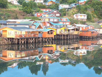 Palafitos ubicados en la Isla de Chiloé en Chile