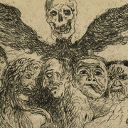 James Ensor, Les péchés capitaux dominés par la mort (detail), 1904. Courtesy of Sammlung Scharf-Gerstenberg