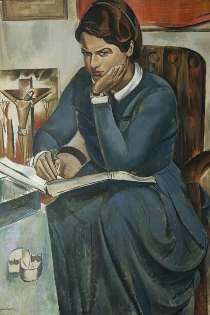 Percy Wyndham Lewis, (Lady) Naomi Mitchison, 1897 - 1999. Author, 1938, oil on canvas: 101.60 x 76.20 cm, Scottish National Portrait Gallery. Purchased with assistance from the Art Fund and the Patrons of the National Galleries of Scotland 2003