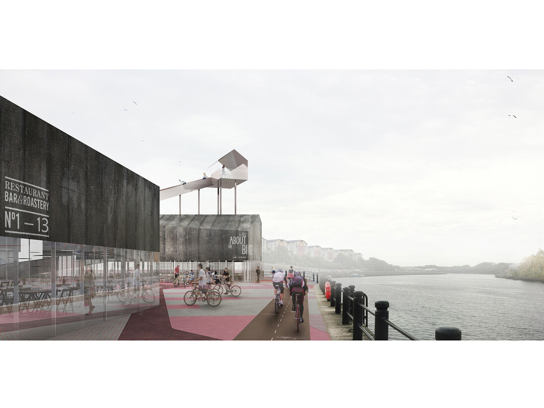 Malmo Quay, Newcastle, Client: Igloo-Carillion plc
Location: Newcastle Upon Tyne, United Kingdom
Project: Landmark & Cycle Hub, Canopy, Pumping Station renovation, Public Space, Area: 5.774 m2, Cost: NA, Competition: 2014, 1st prize, Status: Ongoing, Project team: leading architect: AWP (Marc Armengaud, Matthias Armengaud, Alessandra Cianchetta), Architects selected on other lots: Featherstone Young Architects, Riches Hawley Mikhail Architects
