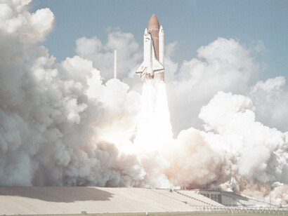 Space Shuttle Challenger launches from Kennedy Space Center, United States