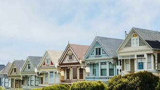 A row of affordable houses