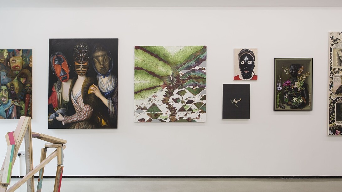 Installation view of '100 Painters of Tomorrow' London