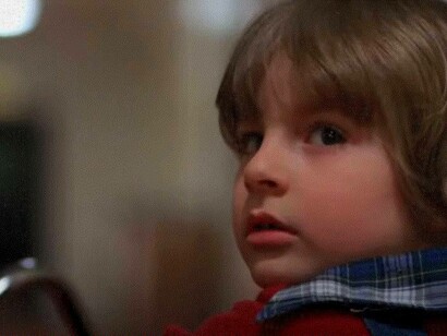 Danny Torrance nel film "Shining" di Stanley Kubrick