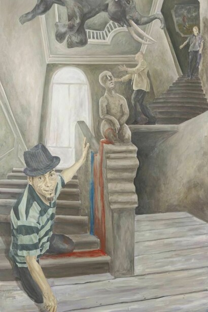 Jess de Zilva, Sycophant, 2013, Oil on canvas, 76 x 137cm