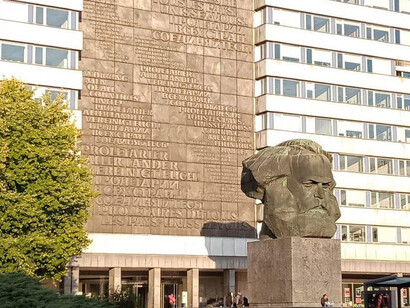 Monument dedicated to Karl Marx in Chemnitz, Germany. Marx was a virulent opponent of Tsarist Russia