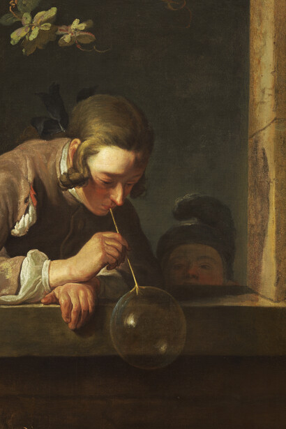 Jean-Baptiste Simeon Chardin, Pompas de jabón (detalle), 1733-34