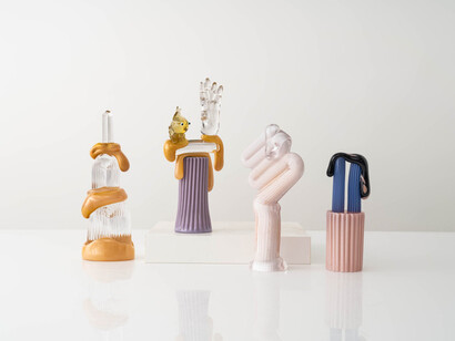 Rasmus Nossbring, Scribble stack, bird in hand, pink scribble, watching snow melt, 2024. Courtesy of Design Miami