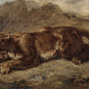 Lionne prête à s'élancer RF1397 Delacroix Eugène (1798-1863) Localisation : Paris, musée du Louvre Photo (C) RMN-Grand Palais (musée du Louvre) / Hervé Lewandowski