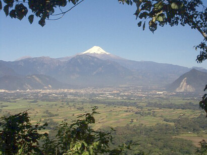 Vista de la ciudad desde el Valle de Orizaba, Veracruz, México