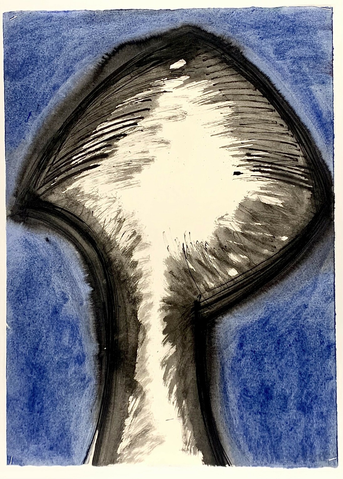 David Hayes, Study for bronze sculpture, gouache on paper, 22.25x16 in