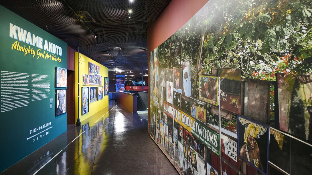 Kwame Akoto, Almighty God art works, exhibition view. Courtesy of Musée du Quai Branly