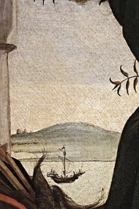 Sandro Botticelli, Pallade e il Centauro, Uffizi, Firenze, particolare