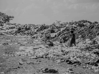 Once a beautiful land is now a garbage dump in the Anthropocene Epoch where children and adults search for that diamond