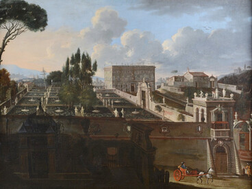 Matthias Withoos (attr.), Villa Aldobrandini, 1648-53, olio su tela. Museo di Roma