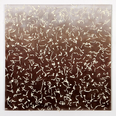 Nathan Green, Big Box Bacterio (SM), Spray Insulation Foam and Enamel on canvas, 153 x 153 cm, 2014