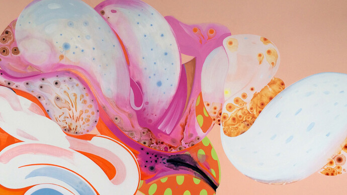 Ian Hughes, Green Ovals, 2014, Acrylic on canvas, 74x102 inches
