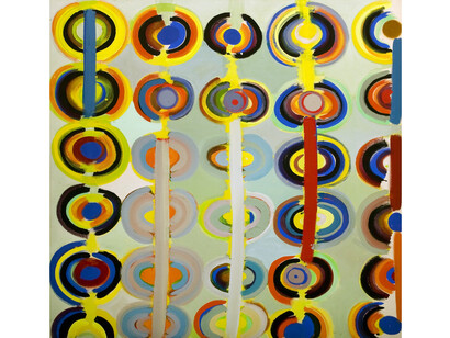 Terry Frost 1915-2003, Autumn Rings Andeuze, September 1971 1983, Acrylic paint on canvas
164.2 x 164.2 cm, The Collection: Art and Archaeology in Lincolnshire (Usher Gallery, Lincoln) © The estate of Sir Terry Frost
