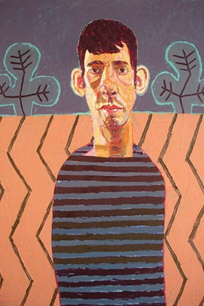 Meirion Ginsberg, Zig Zag Floor, oil on canvas, 2013, 80 x 60 cm