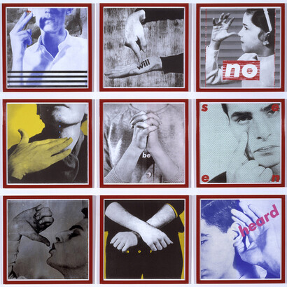 Barbara Kruger, born 1945, Untitled (We Will No Longer Be Seen and Not Heard), 1985, Lithograph on paper, each: 522 x 522 mm © Barbara Kruger, Courtesy: Mary Boone Gallery, New York