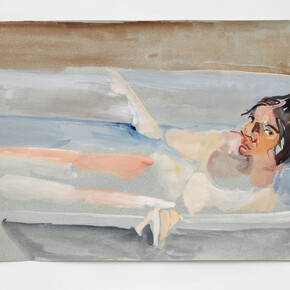 Chantal Joffe, In the Bath, 2023. Watercolor on paper. Courtesy of the artist and Anat Ebgi, Los Angeles / New York