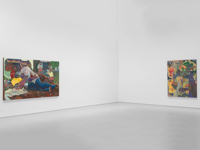 Michael Armitage, Crucible, exhibition view. Courtesy of David Zwirner Gallery