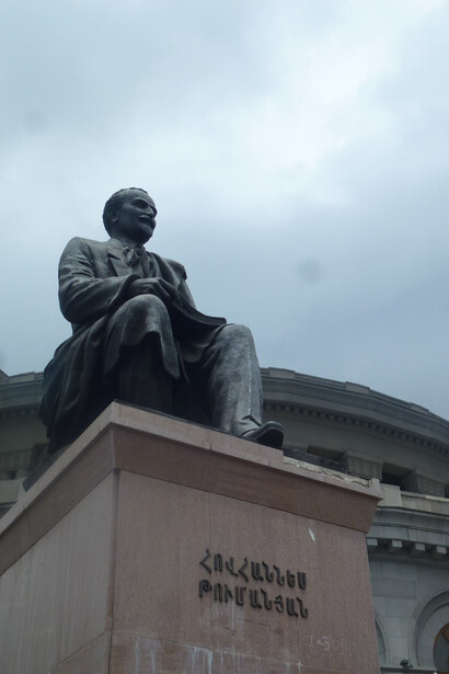 Statue of Hovhannes Tumanyan (1869-1923), poet and Armenian activist. Freedom Square, Yerevan