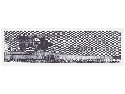 Untitled by James Miles, 2019, marker on paper, 6 3/4x21 inches. Courtesy of the artist and Creativity Explored