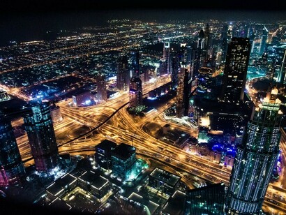 Timelapse photography of Dubai's cityscape at night