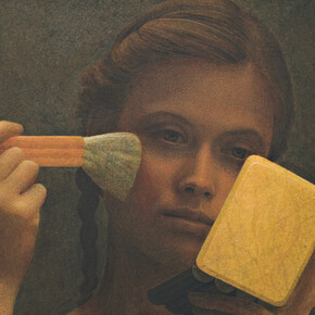 Graham Little, Untitled (Yellow Mirror), 2014, Gouache and colour pencil on paper, Unframed: 20.8 x 26.4 cm / 8 1/4 x 10 3/8 ins, Framed: 51.1 x 54.7 x 3.9 cm / 20 1/8 x 21 1/2 x 1 1/2 ins, Copyright the artist, Courtesy Alison Jacques Gallery, London, Photo: Michael Brzezinski