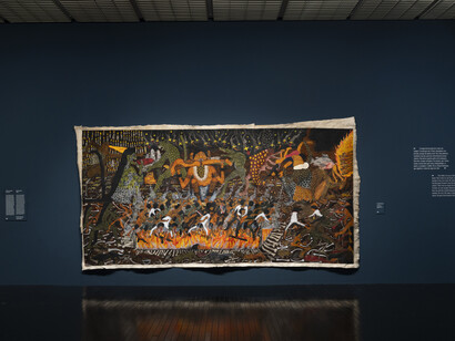 Santiago Yahuarcani, O princípio do conhecimento, vista da exposição. Cortesia do MASP
