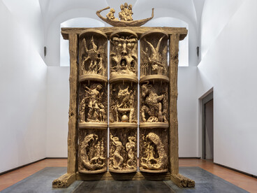 Jean-Marie Appriou. Canto Infinito, exhibition views, Firenze, Palazzo Strozzi, Project Space, 2026. © Jean-Marie Appriou, by SIAE. Photo Ela Bialkowska, OKNO Studio, Courtesy Fondazione Palazzo Strozzi, Firenze