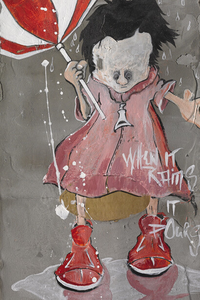 Miranda Donovan, Diary of My Other Self, Oct 2nd 2014, Acrylic & Mixed Media on Cardboard