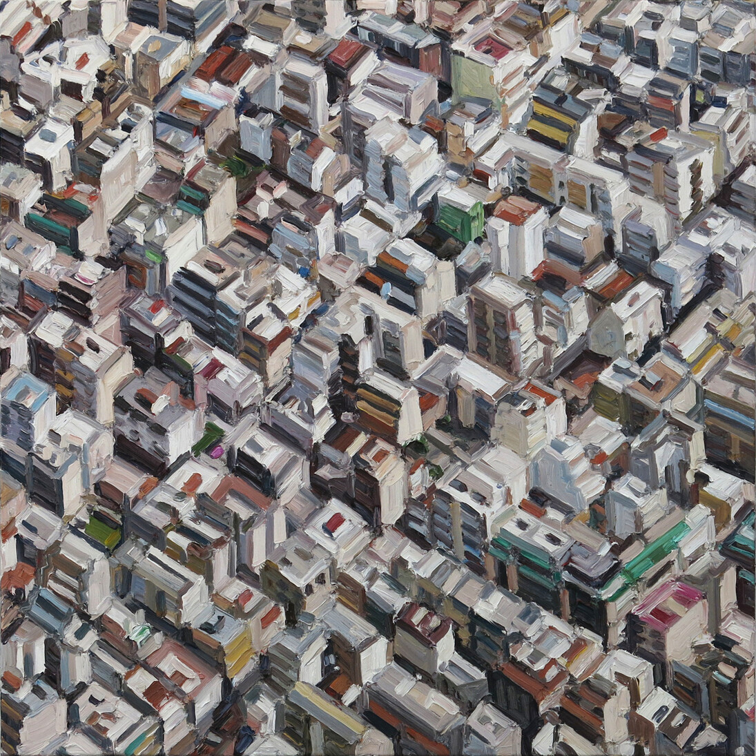 Ralph Fleck, Stadtbild 27.VI Athens, 2015, oil on canvas, 160 x 160 cm