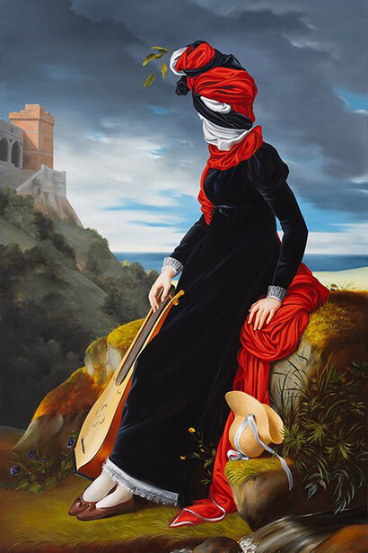 Ewa Juszkiewicz, In a shady valley, near a running water (after François Gérard) (detail), 2023. Courtesy of Museo Nacional Thyssen-Bornemisza