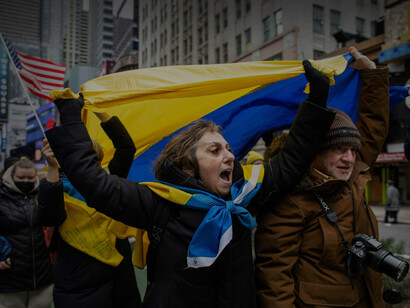 Manifestantes contra la guerra, Nueva York, EE. UU.
