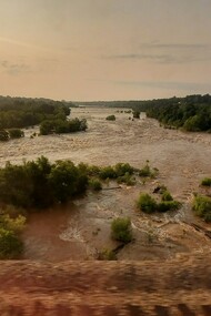 James River, looking downstream from ACL/RF&P Railroad Bridge, Virginia, USA