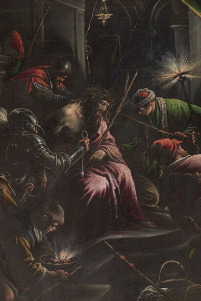 La Coronación de espinas, Bassano, Leandro
Óleo sobre pizarra, 54 x 49 cm | 63 x 57 x 5 cm (con marco), 1590 - 1598. Madrid, Museo Nacional del Prado