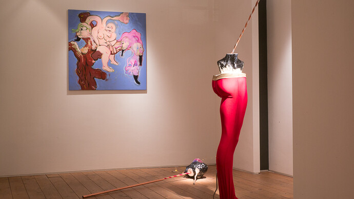Installation view of On Drool solo show by Kate Lyddon