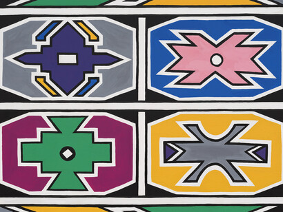 Dr. Esther Mahlangu, Untitled (ndebele abstract), 2016. Courtesy of Ross + Kramer Gallery