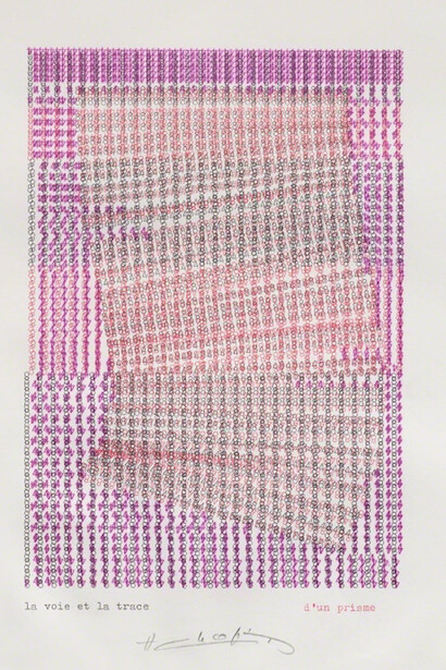 Henri Chopin, La Voie et la Trace - D'Un Prisme, 1984. Courtesy of Kayne Griffin Corcoran