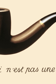 Magritte, Ceci n'est pas une pipe. On voit, par l'exploration de ces deux aspects du langage que sont la fragile liaison qu'entretient le couple signifiant/signifié 