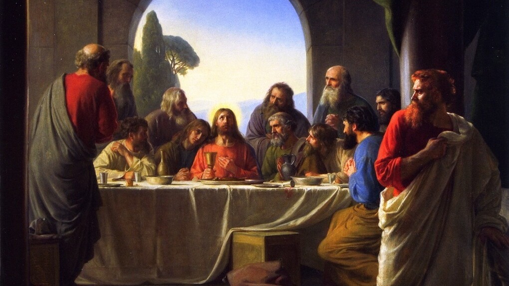 Judas Iscariote (derecha) abandonando la Última Cena por Carl Bloch (1834-1890)