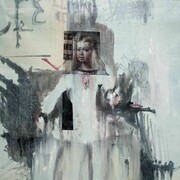 Adam Rake, La Infanta, 2013 Monotype with collage