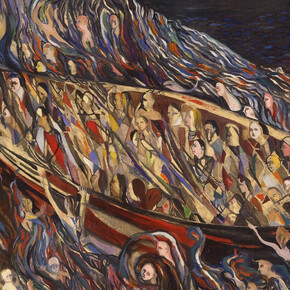 Maria Helena Vieira da Silva (1908-1992), «História Trágico-Marítima ou Naufrage», 1944. Óleo sobre tela. 81,5 x 100 cm. Museu Calouste Gulbenkian – Coleção Moderna. Fotografia: Mário de Oliveira