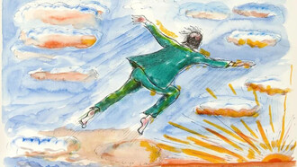 Dettaglio di un'illustrazione tratta da "Il libro dei sogni" di Federico Fellini, diario nel quale grazie a Bernhard il regista iniziò a disegnare i suoi sogni e i suoi incubi notturni