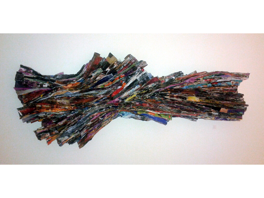 Adriana Rostovsky, Gracias Al Eco, Mixed media (papers and acrylic) on Canvas, 23 x 50, 2014
