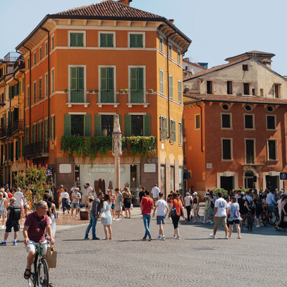 Vibrant streets and colorful architecture bring Verona, Italy, to life