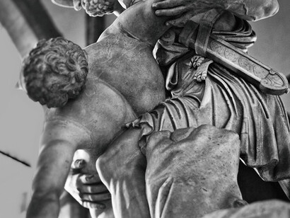 Menelao sorregge il corpo di Patroclo, Piazza della Signoria a Firenze, particolare