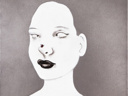 Martial Raysse, Comment ca va Irma?, 2013, Black stone, acrylic paint and plastic ladybug, 40 x 40 x 3.5 cm © ADAGP Martial Raysse Photo. Fabrice Seixas Courtesy the artist and kamel mennour, Paris